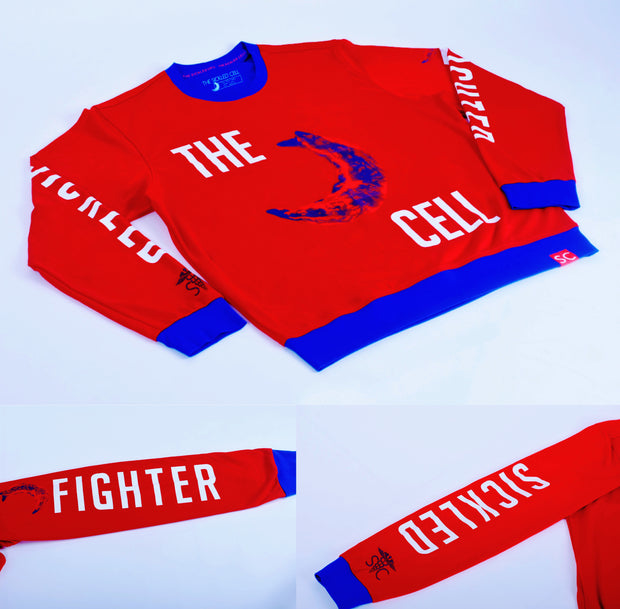 The Sickled cell red sweatshirt aka The Fighter